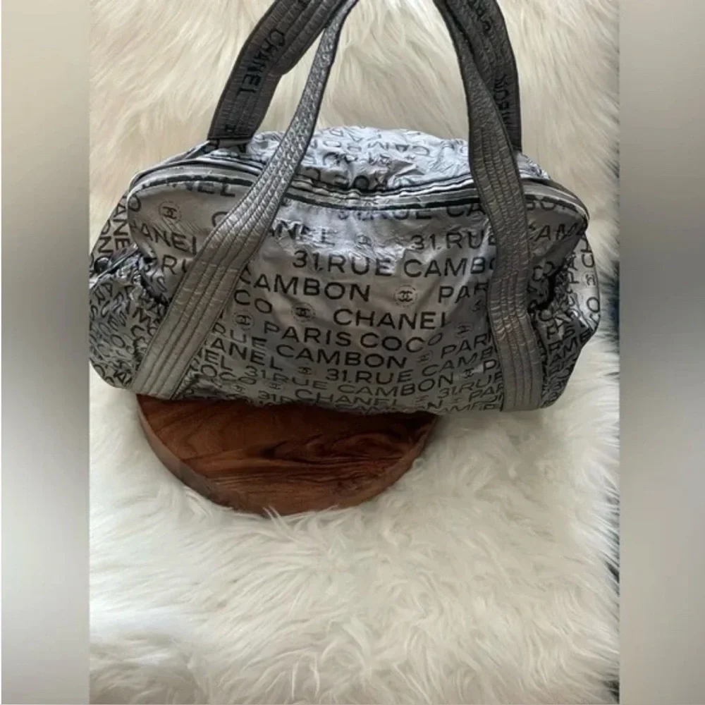 CHANEL Rue Cambon Silver/Black Bowler Bag (12580801) w/COA 🖤Host Pick🖤